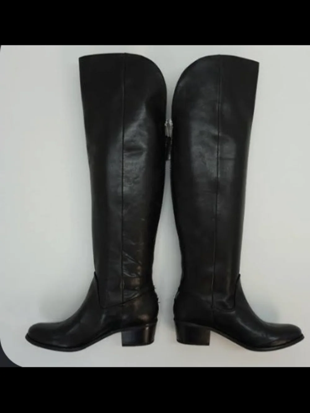 VINTAGE INC International Concepts Black Over-the-Knee Leather Boots Size 7.5